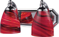 Bath and Spa 2 Light Vanity In Polished Chrome and Autumn Glass