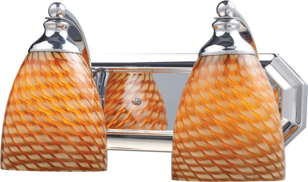 Bath and Spa 2 Light Vanity In Polished Chrome and Cocoa Glass