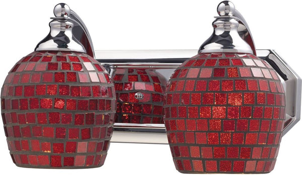 Bath and Spa 2 Light Vanity In Polished Chrome and Copper Glass