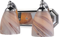 Bath and Spa 2 Light Vanity In Polished Chrome and Creme Glass