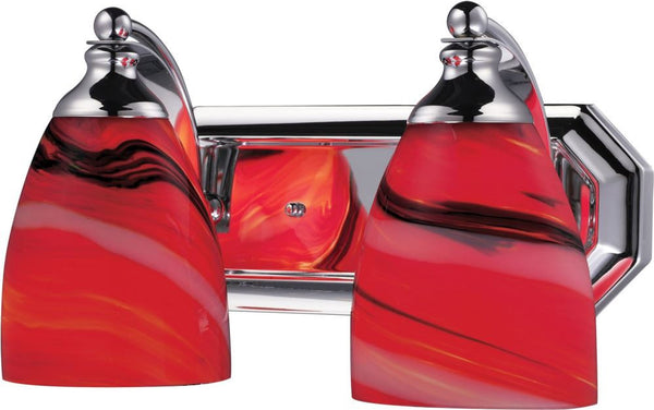 Bath and Spa 2 Light Vanity In Polished Chrome and Candy Glass