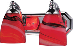 Bath and Spa 2 Light Vanity In Polished Chrome and Candy Glass