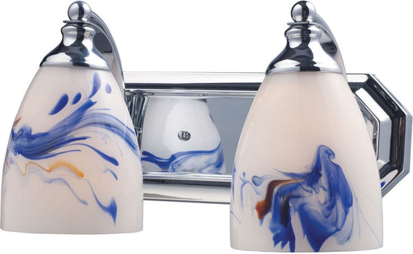 Bath and Spa 2 Light Vanity In Polished Chrome and Mountain Glass