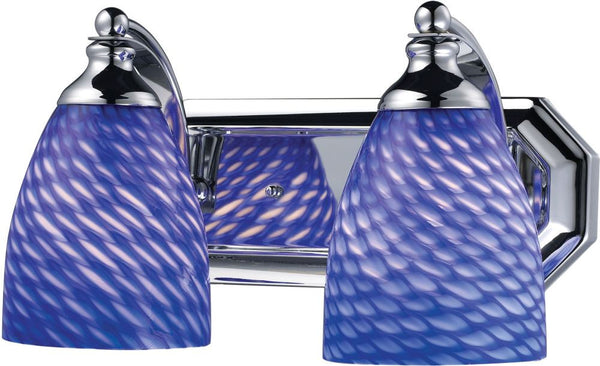 Bath and Spa 2 Light Vanity In Polished Chrome and Sapphire Glass