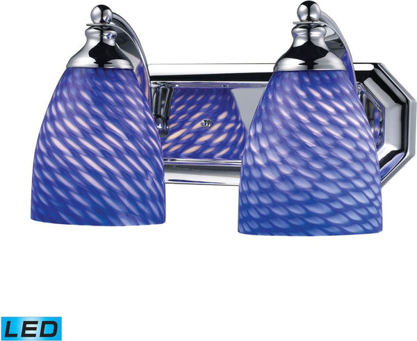 Bath and Spa 2 Light Led Vanity In Polished Chrome and Sapphire Glass