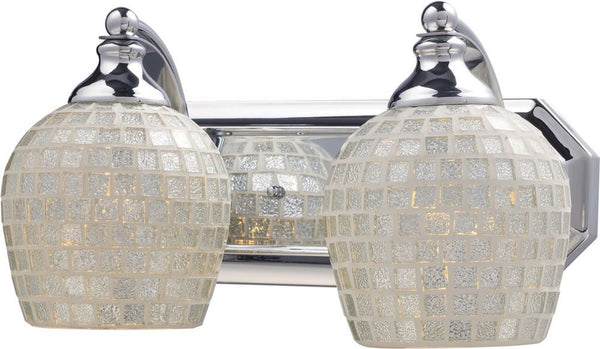 Bath and Spa 2 Light Vanity In Polished Chrome and Silver Glass