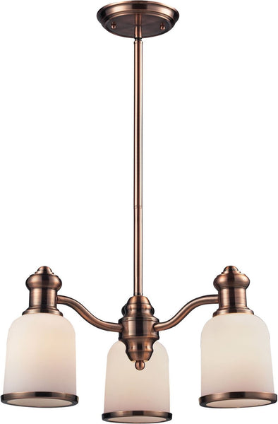 Brooksdale 3 Light Chandelier In Antique Copper