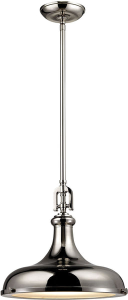 Rutherford 1 Light Pendant In Polished Nickel