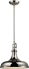 Rutherford 1 Light Pendant In Polished Nickel