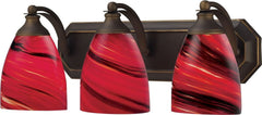 Bath and Spa 3 Light Vanity In Aged Bronze and Autumn Glass