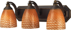 Bath and Spa 3 Light Vanity In Aged Bronze and Cocoa Glass