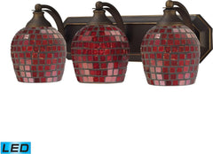 Bath and Spa 3 Light Led Vanity In Aged Bronze and Copper Glass