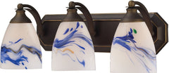 Bath and Spa 3 Light Vanity In Aged Bronze and Mountain Glass
