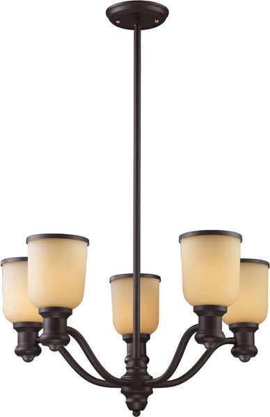 Brooksdale 5 Light Chandelier In Oil Bronze