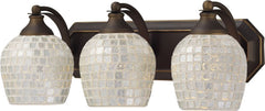 Bath and Spa 3 Light Vanity In Aged Bronze and Silver Glass