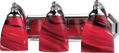 Bath and Spa 3 Light Vanity In Polished Chrome and Autumn Glass