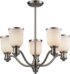 Brooksdale 5 Light Chandelier In Satin Nickel