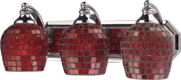 Bath and Spa 3 Light Vanity In Polished Chrome and Copper Glass