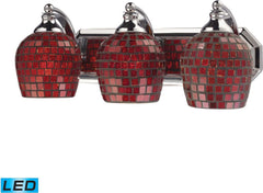 Bath and Spa 3 Light Led Vanity In Polished Chrome and Copper Glass