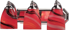 Bath and Spa 3 Light Vanity In Polished Chrome and Candy Glass