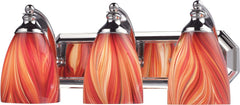 Bath and Spa 3 Light Vanity In Polished Chrome and Multi Glass