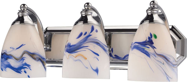 Bath and Spa 3 Light Vanity In Polished Chrome and Mountain Glass