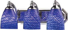 Bath and Spa 3 Light Vanity In Polished Chrome and Sapphire Glass