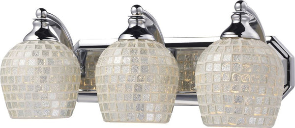 Bath and Spa 3 Light Vanity In Polished Chrome and Silver Glass