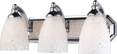 Bath and Spa 3 Light Vanity In Polished Chrome and Snow White Glass