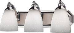 Bath and Spa 3 Light Vanity In Polished Chrome and Simple White Glass