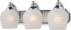 Bath and Spa 3 Light Vanity In Polished Chrome and White Glass