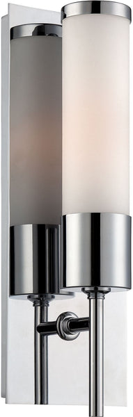 1 Light Sconce In Chrome and White Glass