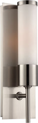 1 Light Sconce In Satin Nickel and White Glass