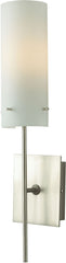 1 Light Sconce In Satin Nickel and White Opal Glass
