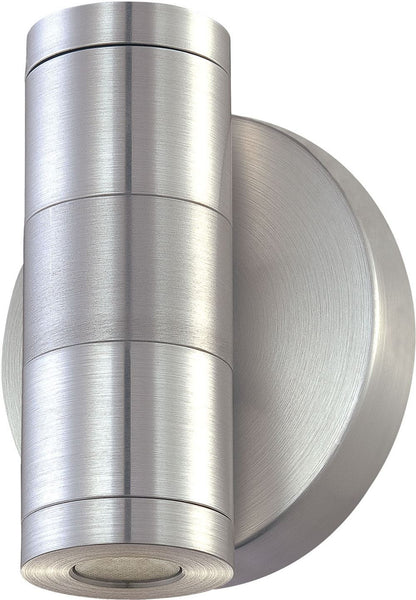 2 Light Sconce In Brushed Aluminum and Clear Glass