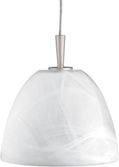 1 Light Pendant In Chrome and White Alabaster Glass