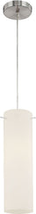 1 Light Pendant In Satin Nickel and White Glass