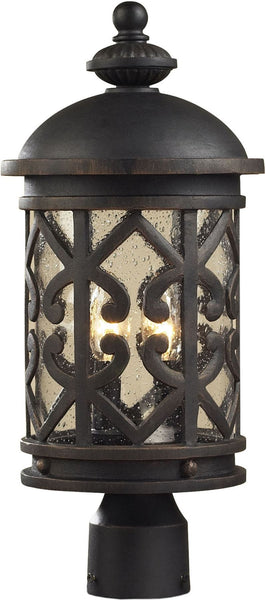 Tuscany Coast 2 Light Exterior Post Lamp In Weathered Charcoal