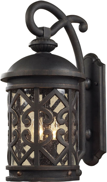 Tuscany Coast 2 Light Exterior Wall Mount In Weathered Charcoal