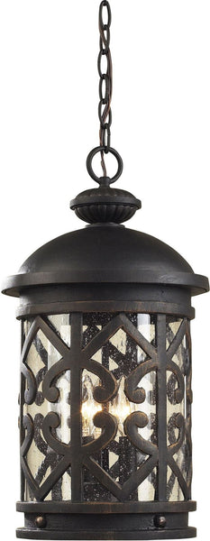 Tuscany Coast 3 Light Exterior Hanging Lamp In Weathered Charcoal