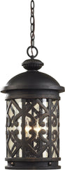 Tuscany Coast 3 Light Exterior Hanging Lamp In Weathered Charcoal