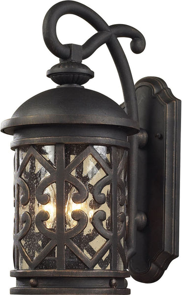 Tuscany Coast 3 Light Exterior Wall Mount In Weathered Charcoal