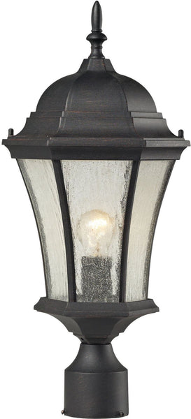 Wellington Park 1 Light Exterior Post Lamp In Weathered Charcoal