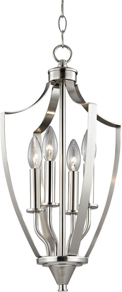 Foyer Collection 4 Light Pendant In Brushed Nickel