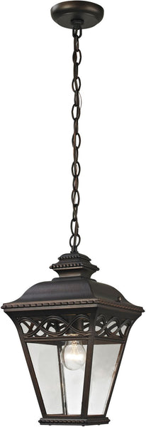 Mendham 1 Light Exterior Pendant Lantern In Hazelnut Bronze