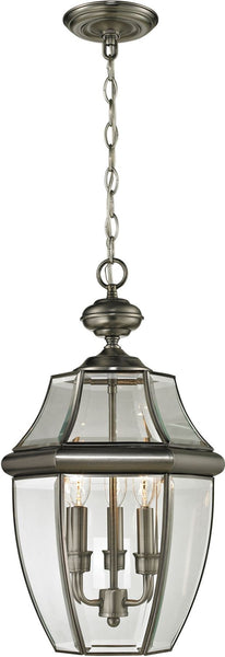Ashford 3 Light Exterior Hanging Lantern In Antique Nickel