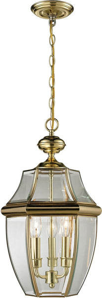Ashford 3 Light Exterior Hanging Lantern In Antique Brass
