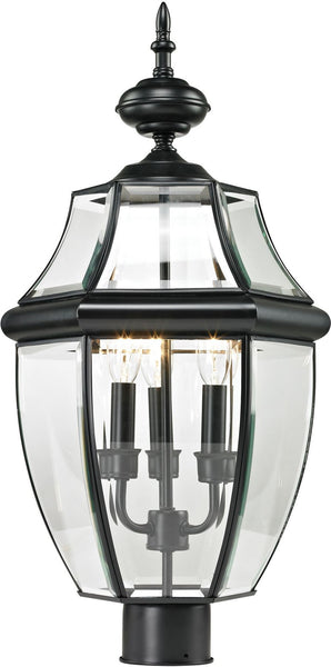 Ashford 3 Light Exterior Post Lantern In Black