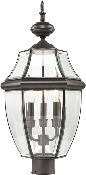 Ashford 3 Light Exterior Post Lantern In Oil Rubbed Bronze