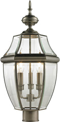 Ashford 3 Light Exterior Post Lantern In Antique Nickel